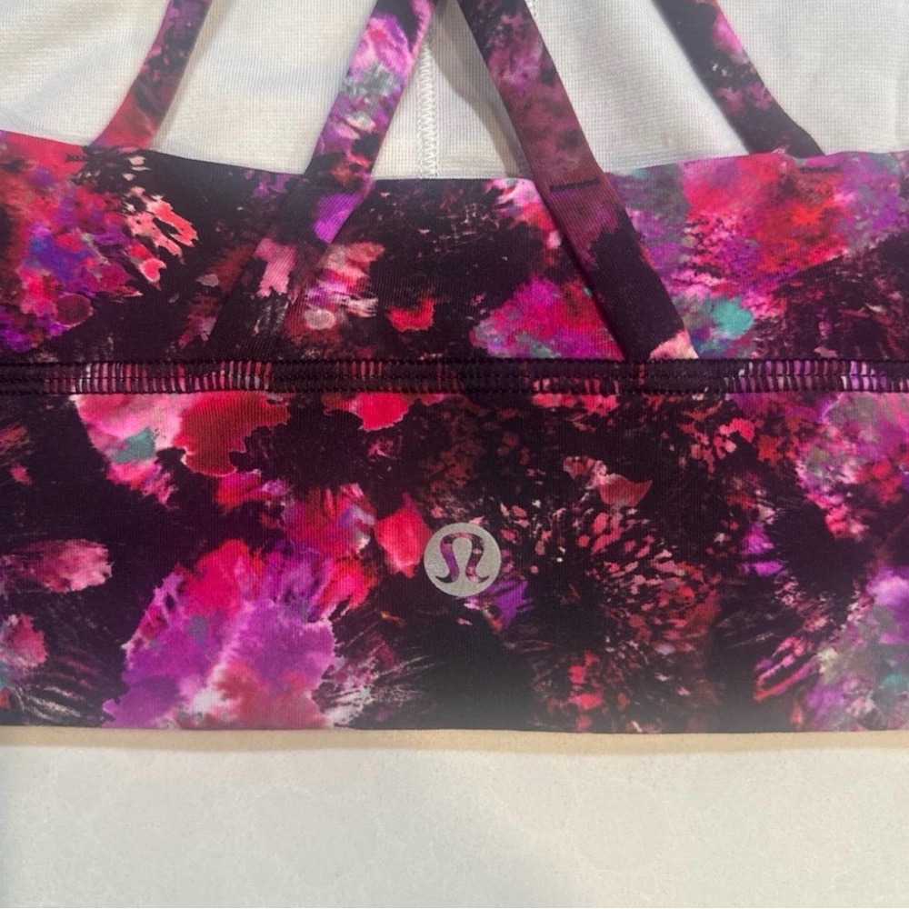 lululemon tote & Pink & Purple Floral Scoop Sports Bra free tote bag - Picture 5 of 7